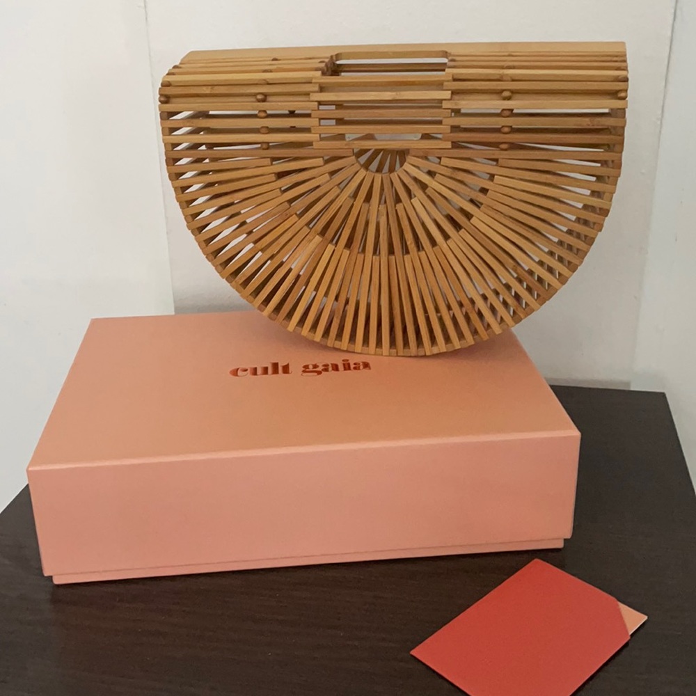 Cult Gaia Bamboo Tan Bag